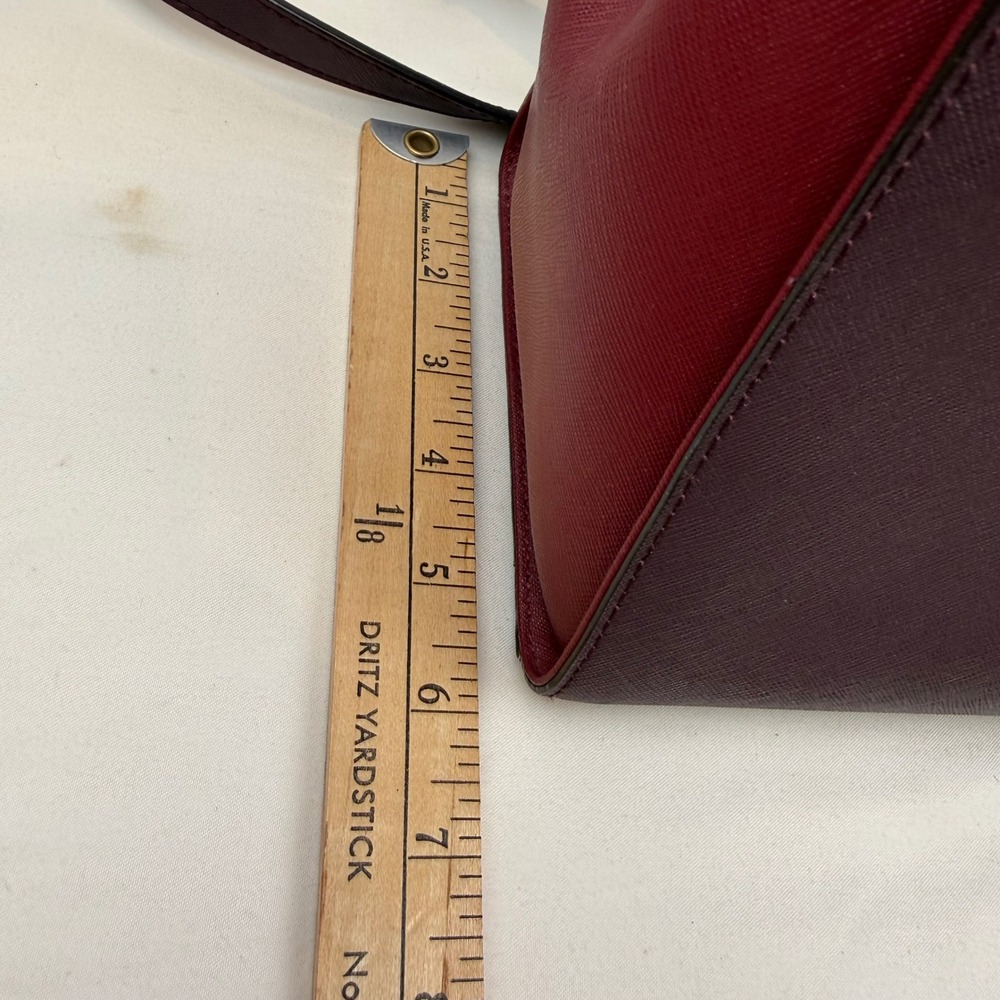 Kate Spade New York Saffiano Leather Satchel Colorblock Plum Red Crossbody Bag - Picture 11 of 11